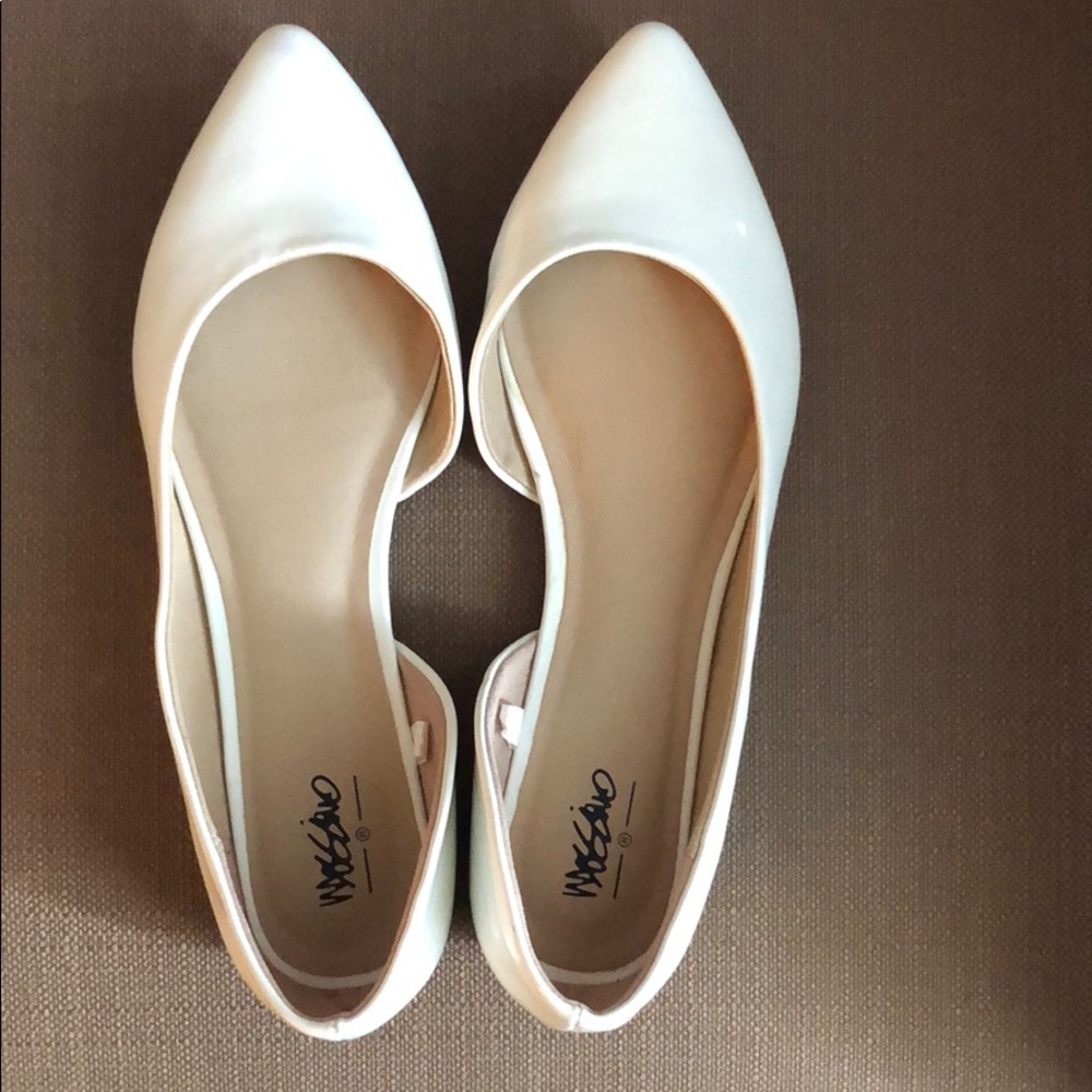 Faux patent leather flats